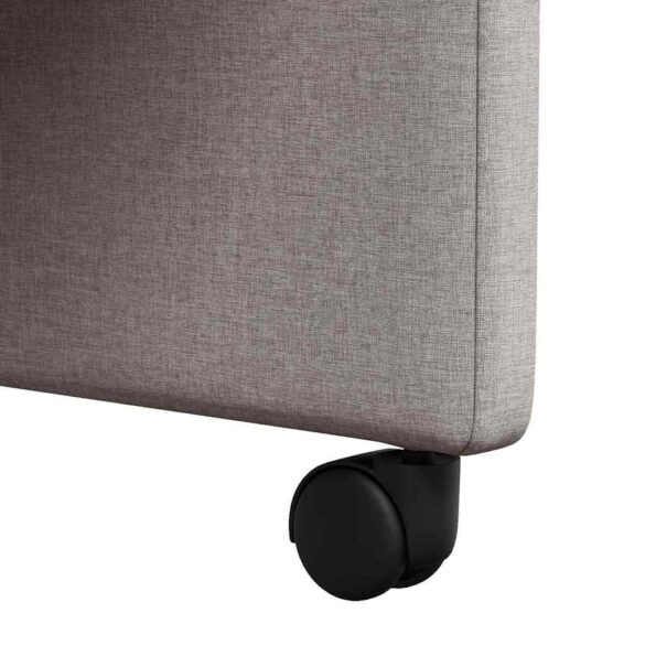vidaXL Jedálenské stoličky na kolieskach 2 pcs Sivohnedá látka – Obrázok 9