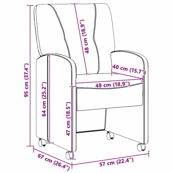vidaXL Jedálenské stoličky 2 pcs Modrá 57 x 67 x 95 cm látka – Obrázok 11