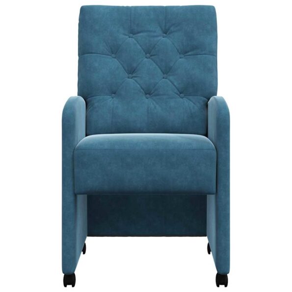 vidaXL Jedálenské stoličky 2 pcs Modrá 58 x 67 x 97 cm Zamat – Obrázok 4