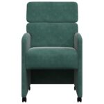 vidaXL Jedálenské stoličky 2 pcs Tmavozelená 58 x 65 x 98 cm Zamat – Obrázok 4