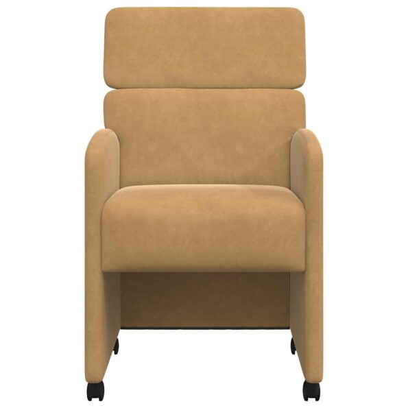 vidaXL Jedálenské stoličky 2 pcs Hnedá 58 x 65 x 98 cm Zamat – Obrázok 4