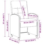 vidaXL Jedálenské stoličky na kolieskach 2 pcs Armádna zelená – Obrázok 11