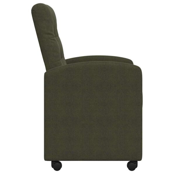 vidaXL Jedálenské stoličky na kolieskach 2 pcs Armádna zelená – Obrázok 5
