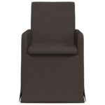 vidaXL Jedálenské stoličky 2 pcs Tmavo šedá 57 x 67 x 95 cm Ľan – Obrázok 4