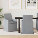 vidaXL Jedálenské stoličky 2 pcs Svetlosivá 57 x 67 x 95 cm látka