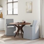 vidaXL Jedálenské stoličky 2 pcs Svetlosivá 57 x 67 x 95 cm látka – Obrázok 3