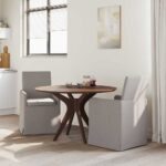vidaXL Jedálenské stoličky 2 pcs Sivohnedá 57 x 67 x 95 cm látka – Obrázok 3