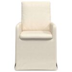 vidaXL Jedálenské stoličky 2 pcs Béžová 57 x 67 x 98 cm Ľan – Obrázok 4