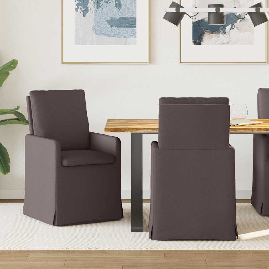 42017920_1.jpg vidaXL Jedálenské stoličky 2 pcs Tmavo hnedá 57 x 67 x 98 cm látka – Obrázok 1