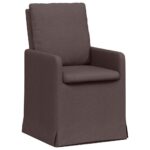 vidaXL Jedálenské stoličky 2 pcs Tmavo hnedá 57 x 67 x 98 cm látka – Obrázok 2
