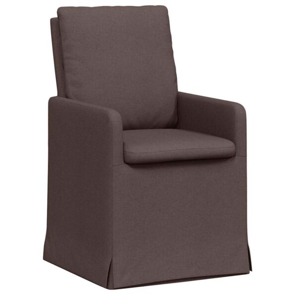 vidaXL Jedálenské stoličky 2 pcs Tmavo hnedá 57 x 67 x 98 cm látka – Obrázok 2