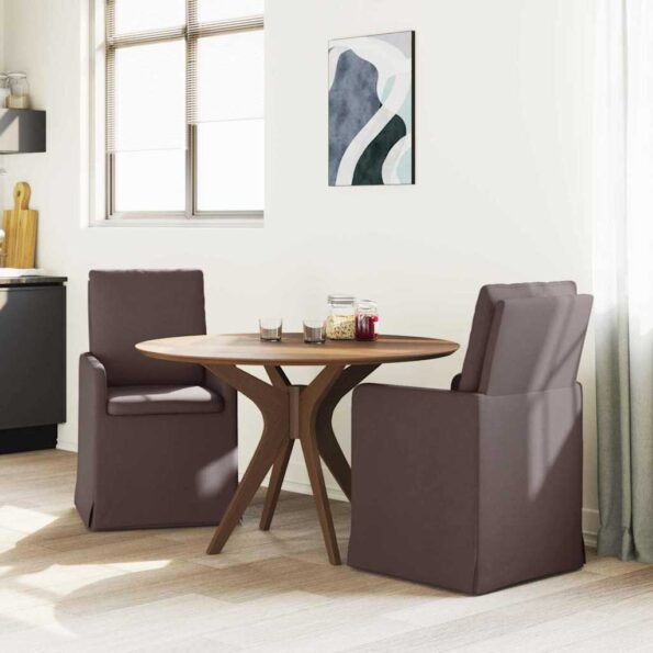 vidaXL Jedálenské stoličky 2 pcs Tmavo hnedá 57 x 67 x 98 cm látka – Obrázok 3
