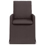 vidaXL Jedálenské stoličky 2 pcs Tmavo hnedá 57 x 67 x 98 cm látka – Obrázok 4
