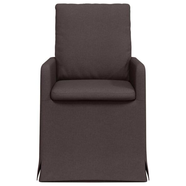 vidaXL Jedálenské stoličky 2 pcs Tmavo hnedá 57 x 67 x 98 cm látka – Obrázok 4
