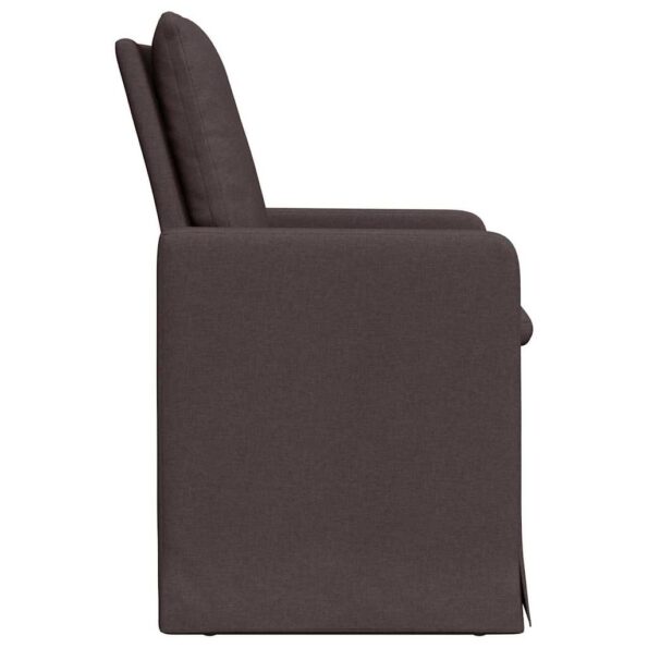 vidaXL Jedálenské stoličky 2 pcs Tmavo hnedá 57 x 67 x 98 cm látka – Obrázok 5