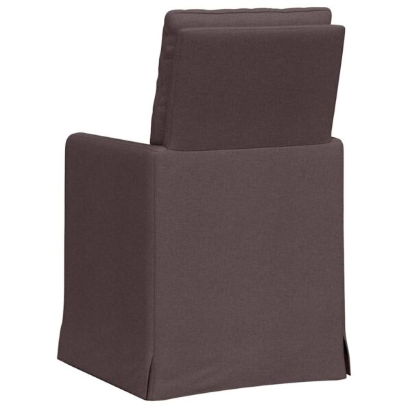vidaXL Jedálenské stoličky 2 pcs Tmavo hnedá 57 x 67 x 98 cm látka – Obrázok 6