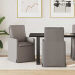 vidaXL Jedálenské stoličky 2 pcs Sivohnedá 57 x 67 x 98 cm látka