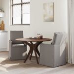 vidaXL Jedálenské stoličky 2 pcs Sivohnedá 57 x 67 x 98 cm látka – Obrázok 3