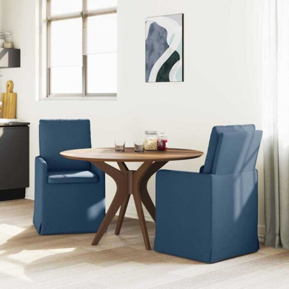 vidaXL Jedálenské stoličky 2 pcs Modrá 57 x 67 x 98 cm látka – Obrázok 3