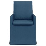 vidaXL Jedálenské stoličky 2 pcs Modrá 57 x 67 x 98 cm látka – Obrázok 4