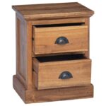 vidaXL Nočný stolík Prírodná 40 x 30 x 50 cm Husté teakové drevo – Obrázok 5