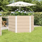 vidaXL Hrantík Slonovinová 129 x 129 x 75 cm Oceľ