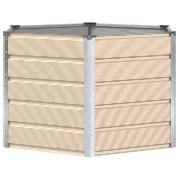 vidaXL Hrantík Slonovinová 129 x 129 x 75 cm Oceľ – Obrázok 2