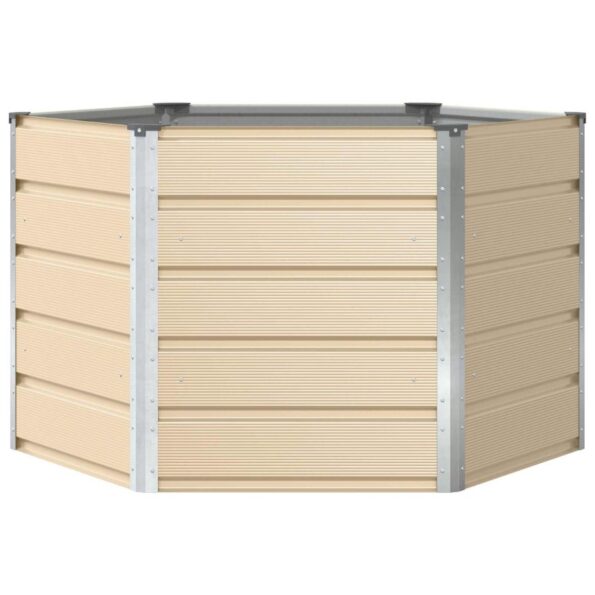 vidaXL Hrantík Slonovinová 129 x 129 x 75 cm Oceľ – Obrázok 4