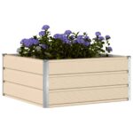 vidaXL Hrantík Slonovinová 100 x 100 x 45 cm Oceľ – Obrázok 3