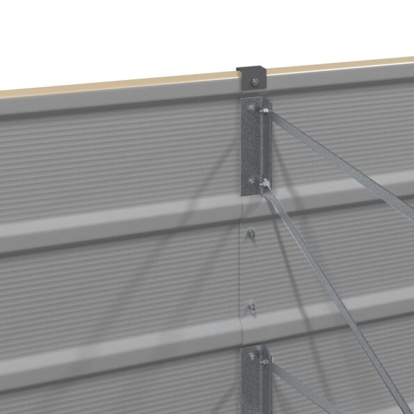 vidaXL Hrantík Slonovinová 160 x 80 x 75 cm Oceľ – Obrázok 5