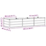 vidaXL Hrantík Slonovinová 240 x 80 x 45 cm Oceľ – Obrázok 7