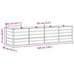 vidaXL Hrantík Slonovinová 320 x 80 x 75 cm Oceľ – Obrázok 7