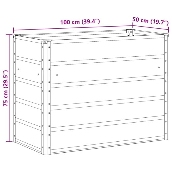 vidaXL Hrantík Slonovinová 480 x 50 x 45 cm Pozinkovaná oceľ – Obrázok 7