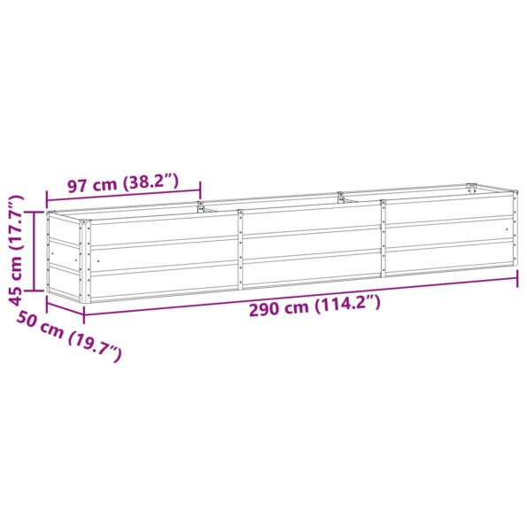 vidaXL Hrantík Slonovinová 480 x 50 x 45 cm Pozinkovaná oceľ – Obrázok 7