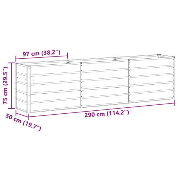 vidaXL Hrantík Slonovinová 480 x 50 x 45 cm Pozinkovaná oceľ – Obrázok 7