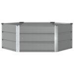 vidaXL Hrantík Svetlosivá 129 x 129 x 45 cm Oceľ – Obrázok 4