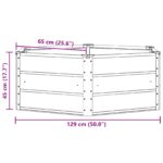 vidaXL Hrantík Svetlosivá 129 x 129 x 45 cm Oceľ – Obrázok 7