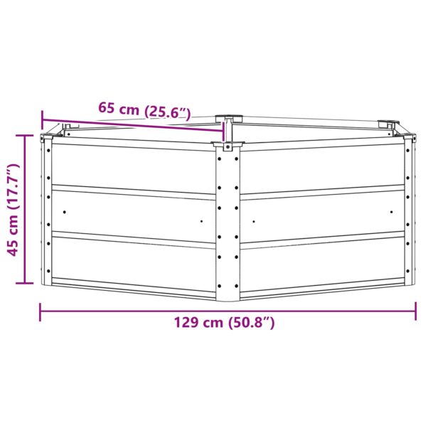 vidaXL Hrantík Svetlosivá 129 x 129 x 45 cm Oceľ – Obrázok 7