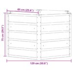 vidaXL Hrantík Svetlosivá 129 x 129 x 75 cm Oceľ – Obrázok 7