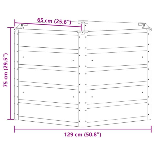 vidaXL Hrantík Svetlosivá 129 x 129 x 75 cm Oceľ – Obrázok 7