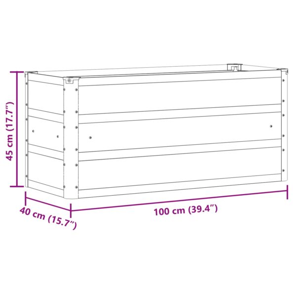 vidaXL Hrantík Svetlosivá 100 x 40 x 45 cm Oceľ – Obrázok 7