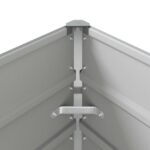 vidaXL Hrantík Svetlosivá 195 x 100 x 45 cm Pozinkovaná oceľ – Obrázok 8