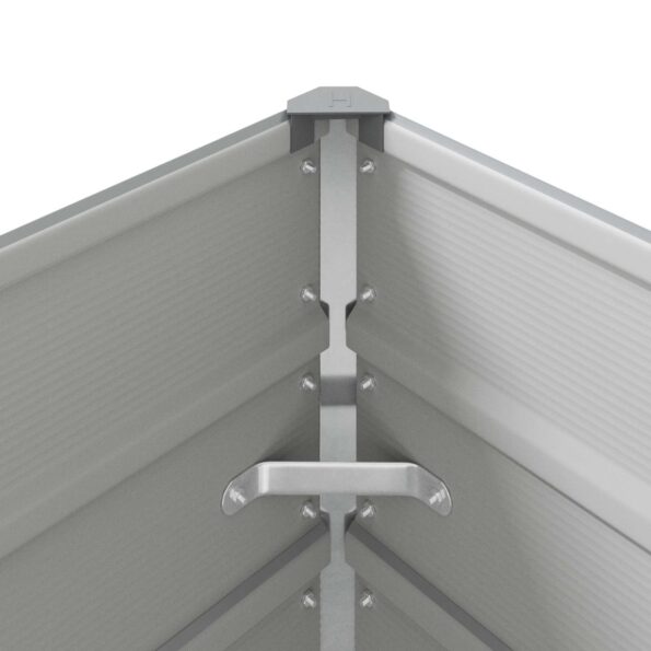 vidaXL Hrantík Svetlosivá 195 x 100 x 45 cm Pozinkovaná oceľ – Obrázok 8