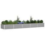 vidaXL Hrantík Svetlosivá 480 x 100 x 45 cm Pozinkovaná oceľ – Obrázok 3