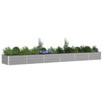 vidaXL Hrantík Svetlosivá 580 x 100 x 45 cm Pozinkovaná oceľ – Obrázok 3