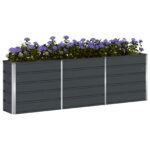 vidaXL Hrantík Antracit 240 x 40 x 75 cm Oceľ – Obrázok 3