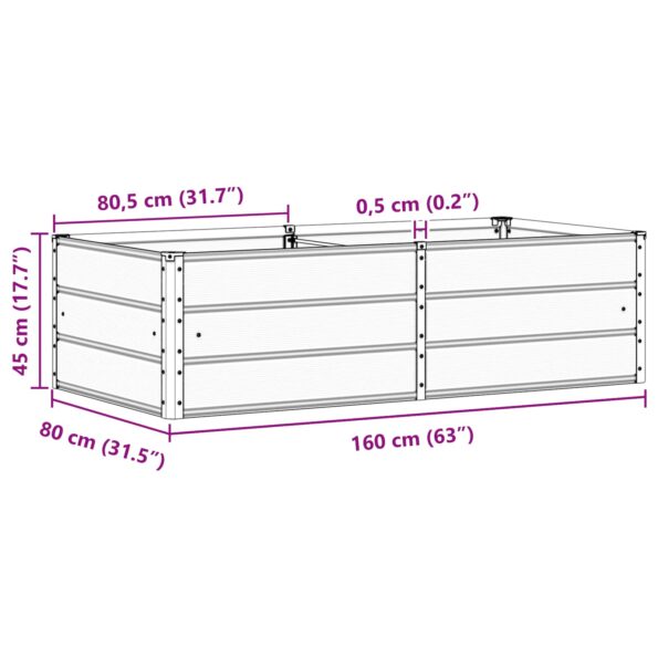 vidaXL Hrantík Antracit 160 x 80 x 45 cm Oceľ – Obrázok 7