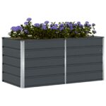 vidaXL Hrantík Antracit 160 x 80 x 75 cm Oceľ – Obrázok 3
