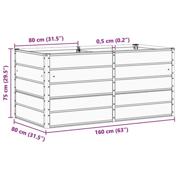 vidaXL Hrantík Antracit 160 x 80 x 75 cm Oceľ – Obrázok 7