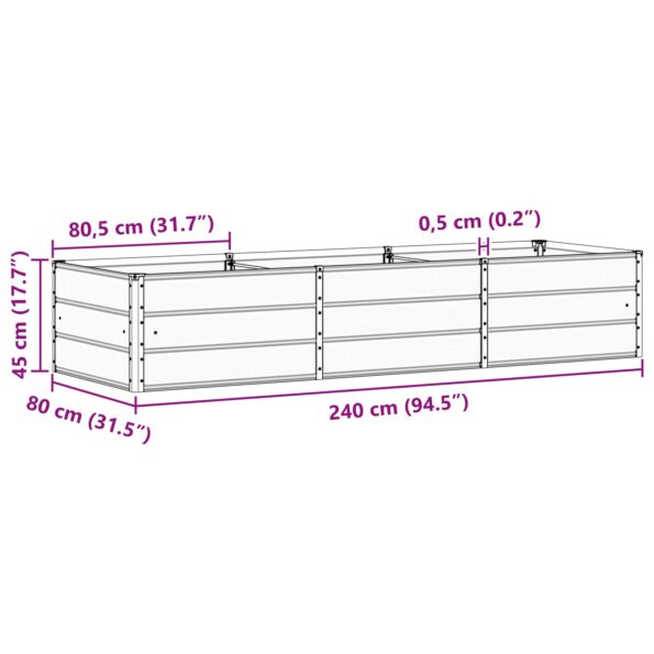 vidaXL Hrantík Antracit 240 x 80 x 45 cm Oceľ – Obrázok 7